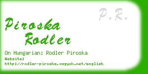 piroska rodler business card